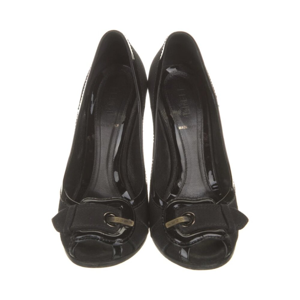 FENDI Leather Trim Embellishment Heels